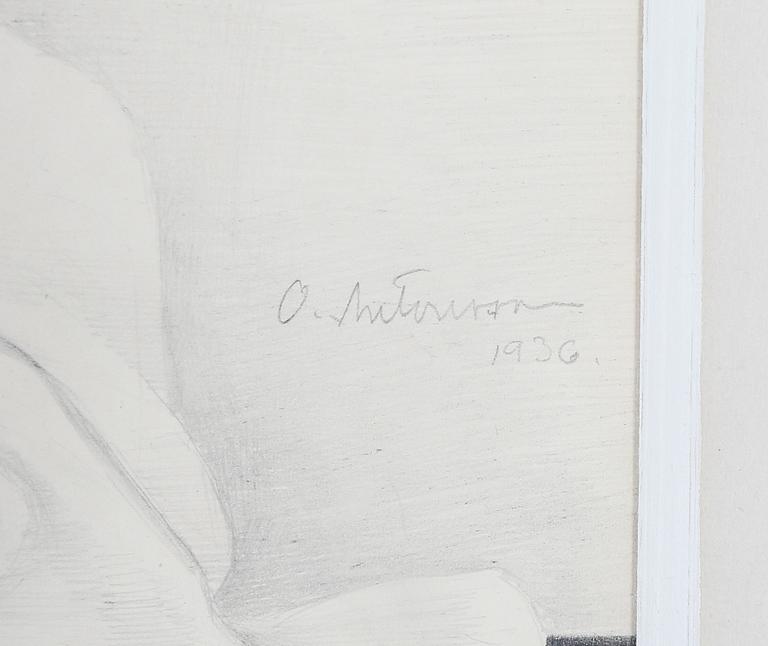 OSCAR ANTONSSON, blyerts, signerad och daterad 1936.