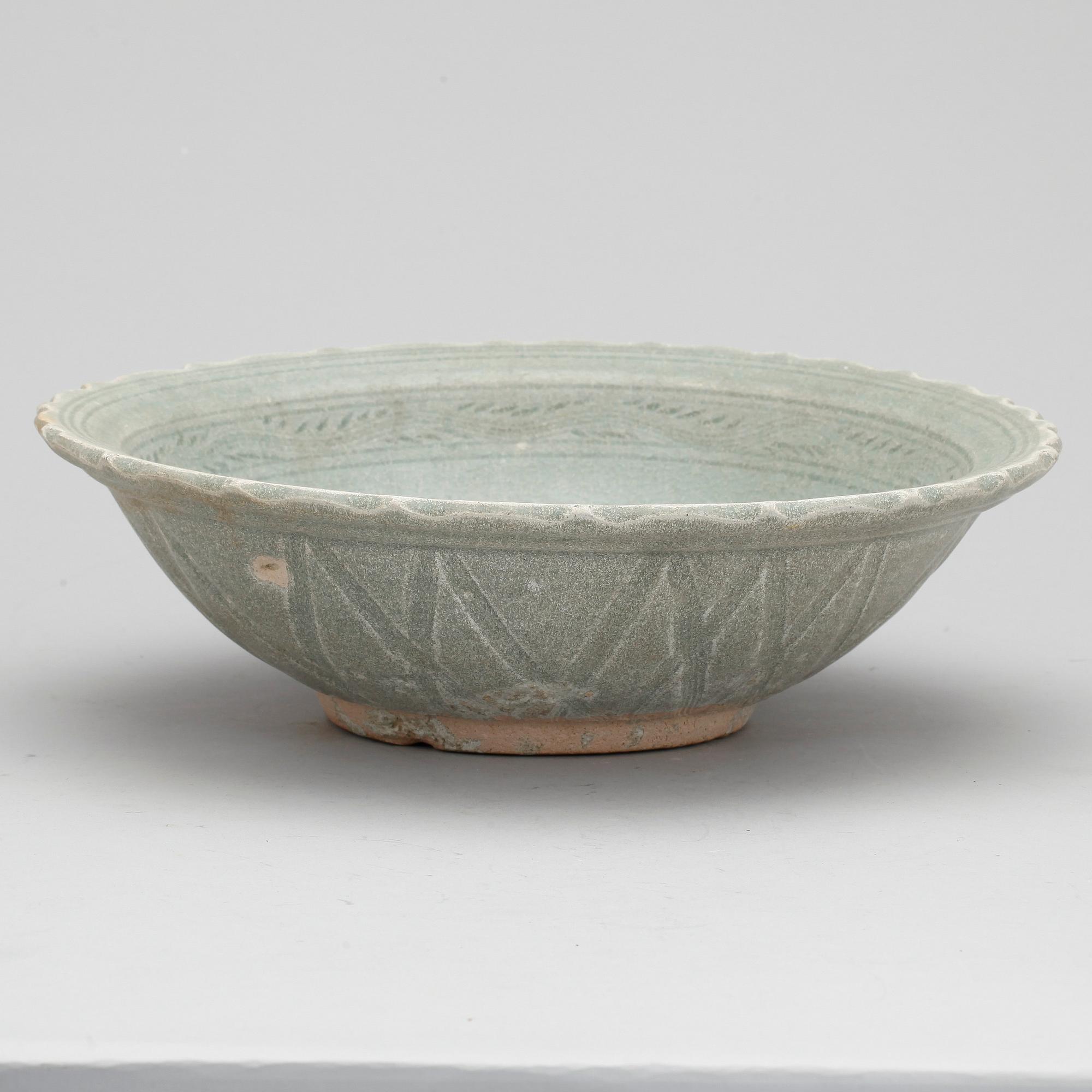 SKÅL, keramik, vrakgods, Kina, Ming, 1400-tal.