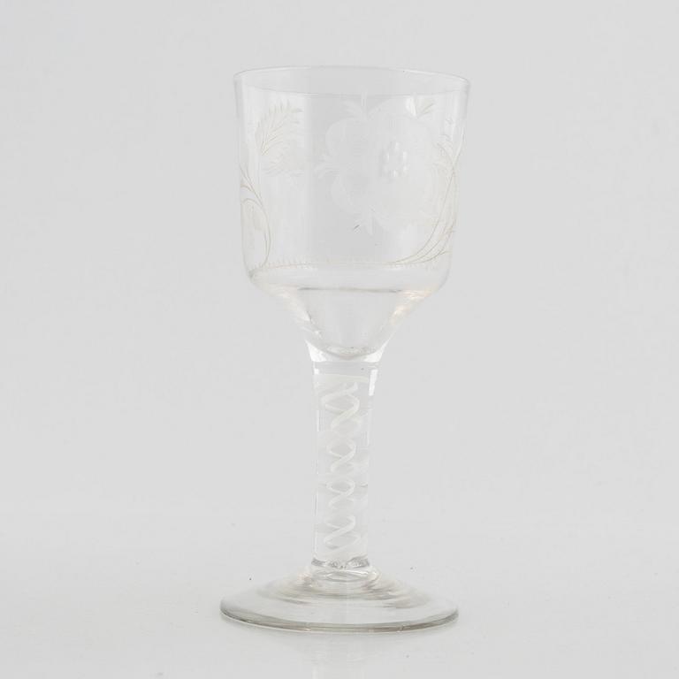 An Anglo-Irish 18th century wine glass.