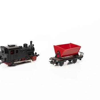 Märklin, locomotives, 7 pcs, railbus, 2 parts, as well as cars, 7 pcs, Germany.