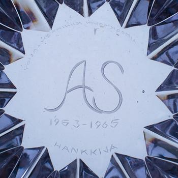 AIMO OKKOLIN, SKÅL. Näckros. Sign. Aimo Okkolin Riihimäen Lasi Oy.