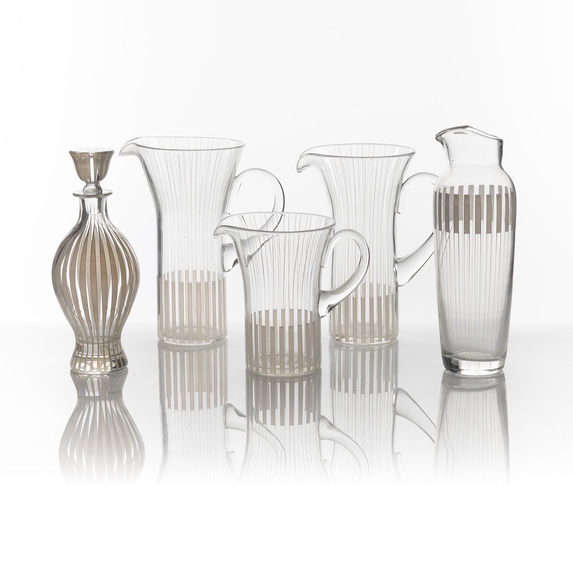 Bengt Orup, servisdelar, 5 st, "Strikt", Johansfors, 1950-tal.