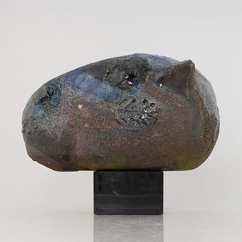 Henrik Allert, a stoneware sculpture of an animal's head, signed.