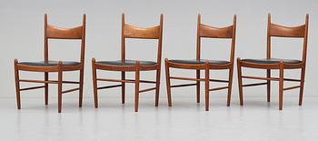 H. Vestervig Eriksen, stolar, 4 st, Brøderna Tromborg, Danmark 1950-tal.