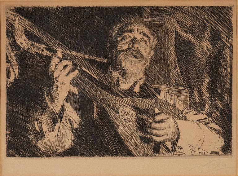 Anders Zorn, etching, signed Zorn in pencil.