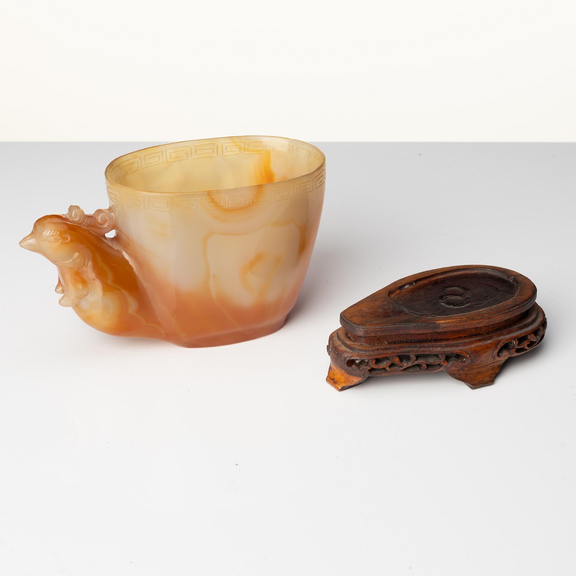 Bägare, agat, Kina, 1900-tal.