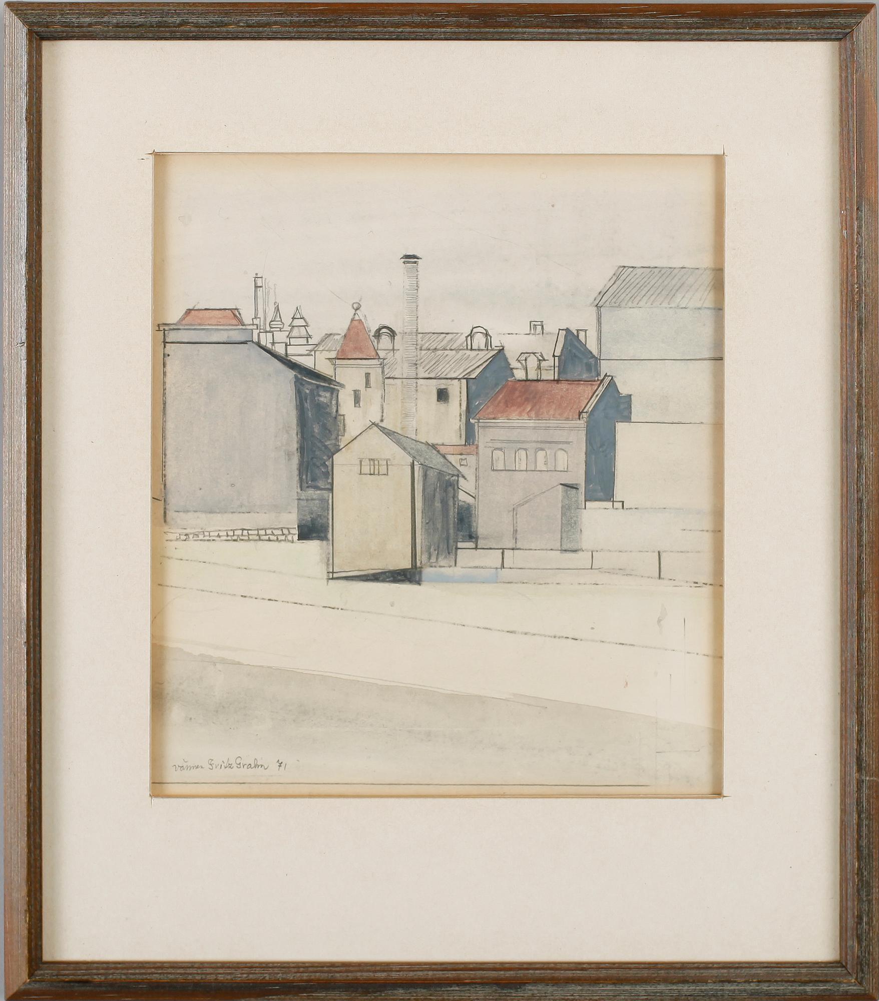 FRITZ GRAHN, 4 st, gouacher, sign och dat 71.