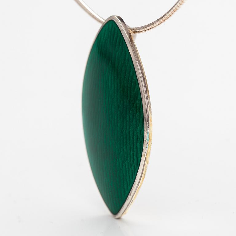 Pekka Piekäinen, A sterling silver and enamel necklace "Marquise". Platinoro, Turku.