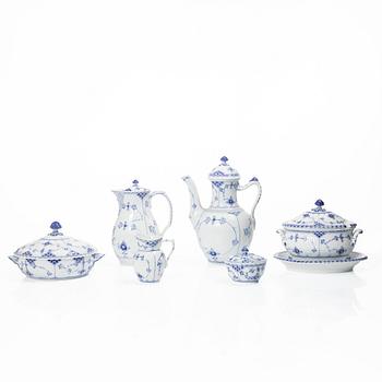 Royal Copenhagen, servisdelar, 6 st, "Musselmalet", Danmark.