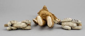 GOSDJUR, 3 st, Steiff, 1900-talets mitt.