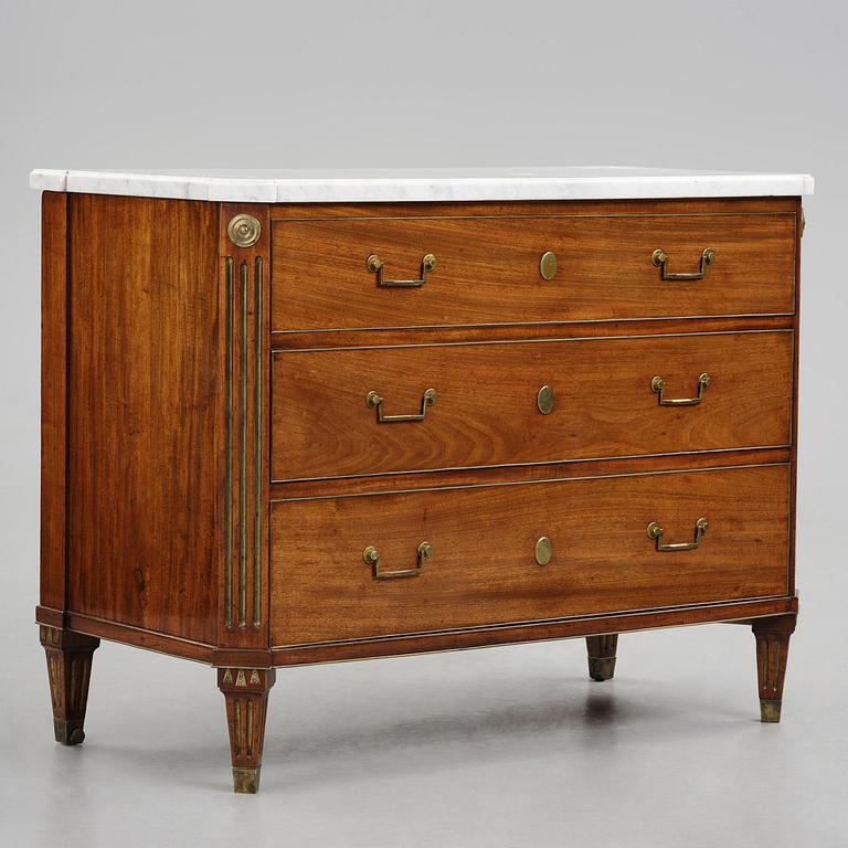 A late Gustavian mahogny commode by C D Fick (1776.1896).