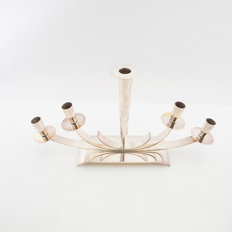 Walter Andersson attributed candelabrum, silver-plated, Ystad Metall, 1940s/50s.