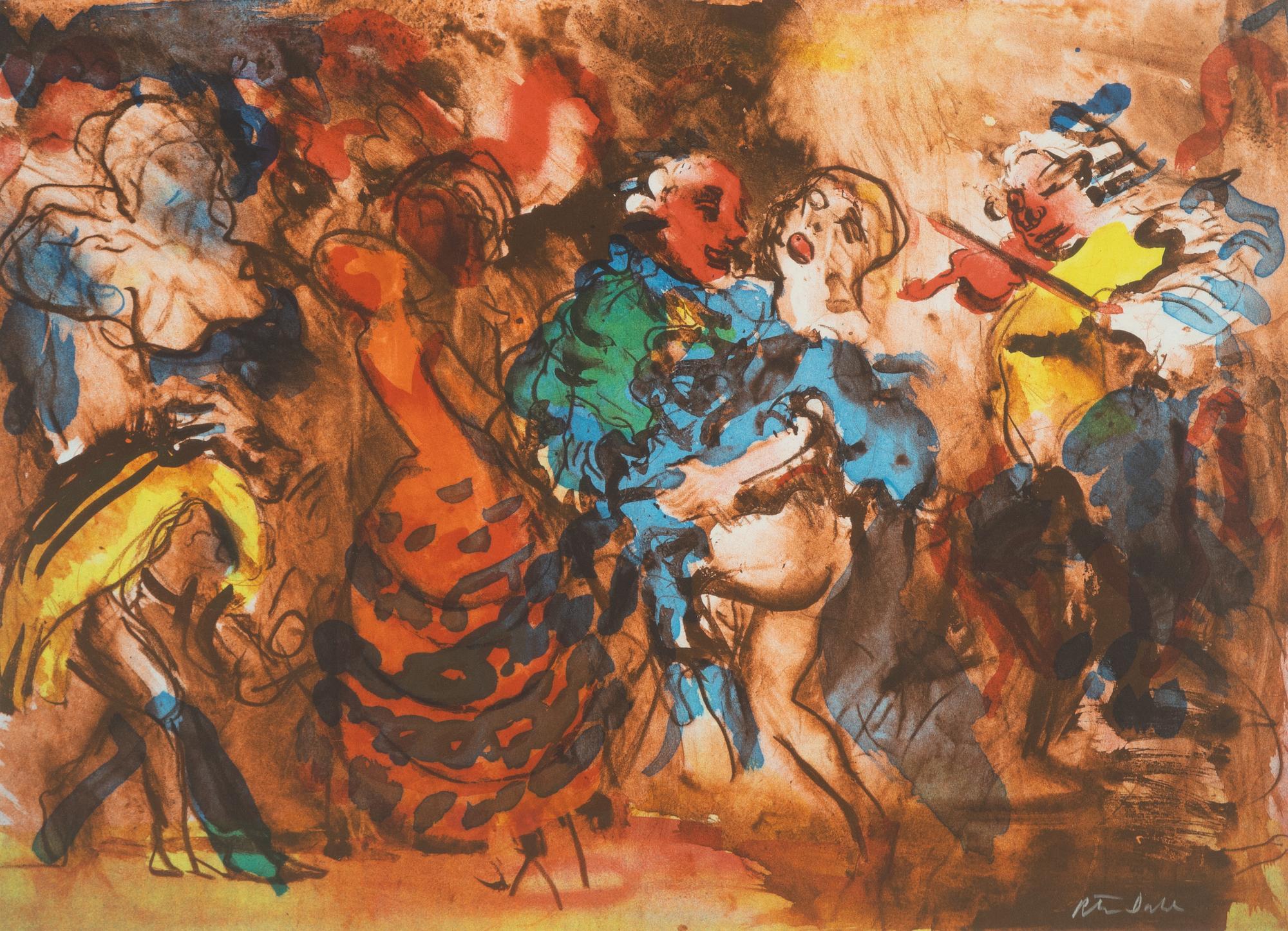 Peter Dahl, lithograph in colours, signed.