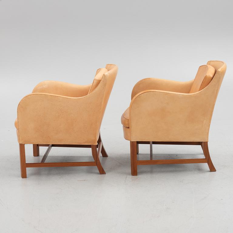 Kaare klint & Edvard Kindt-Larsen, a pair of "Mix 4396" armchairs, Rud Rasmussenm Denmark.