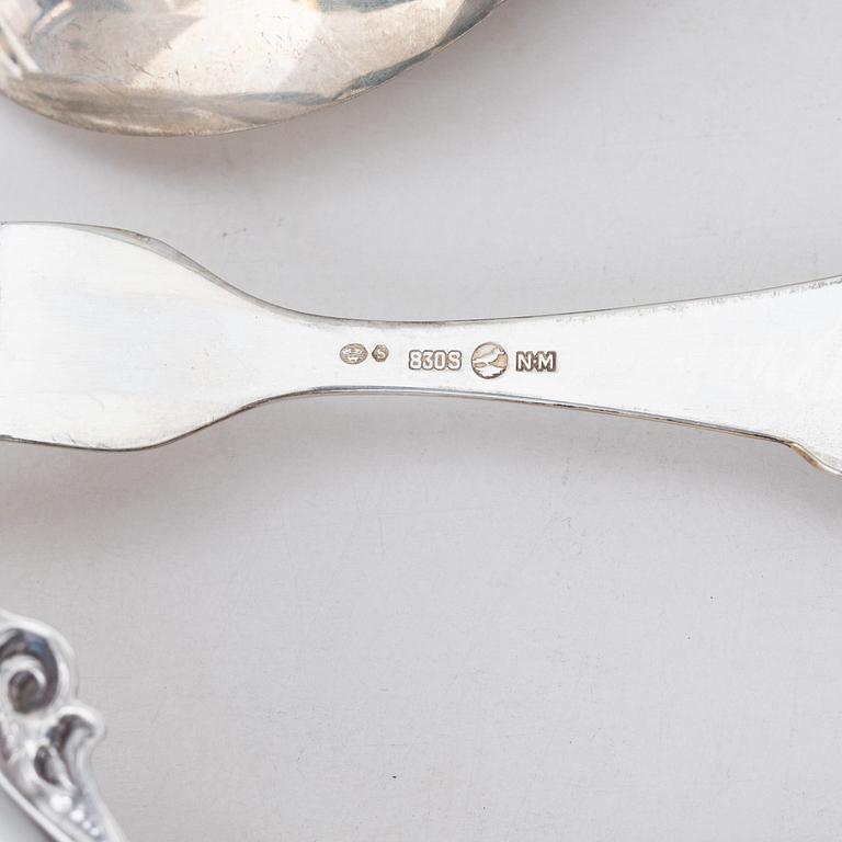 Bestickservisdelar, 16 delar, silver, Norge.