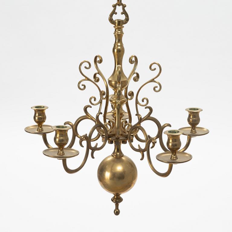 Ljuskrona, barockstil, mässing, modell no 205, Skultuna, 2002.