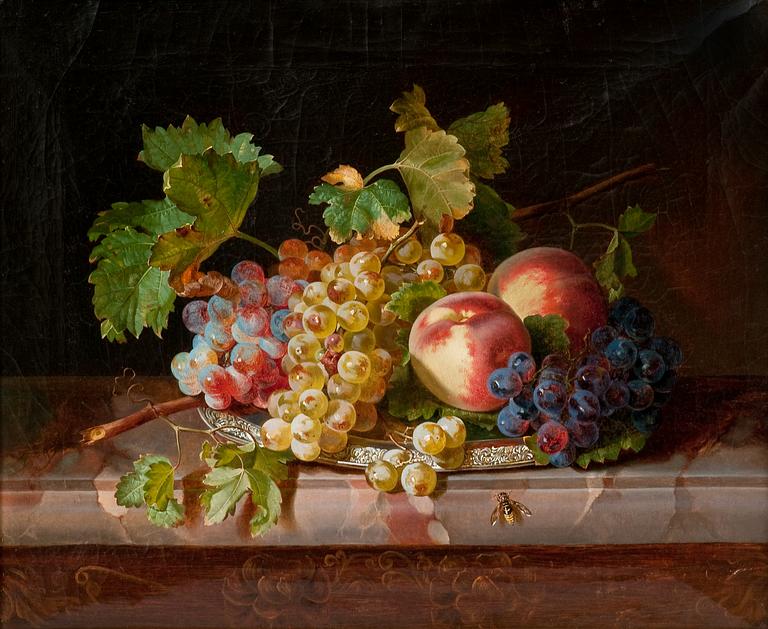 Tillskriven /Attributed /Väitetty Sebastiaen Wegmayr, STILL LIFE WITH FRUIT.