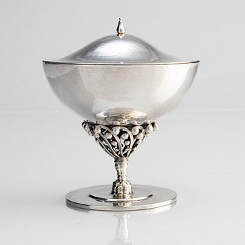 Johan Rohde, a lidded sterling silver bowl on a stem, Copenhagen 1904-14, design nr 43.