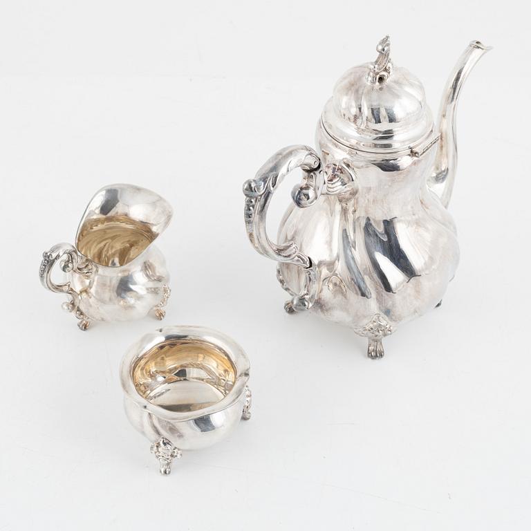 A 3-piece silver coffee service, Swedish import marks, 20th Century.