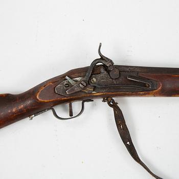 A Swedish 19th Century snaphaunce rifle.