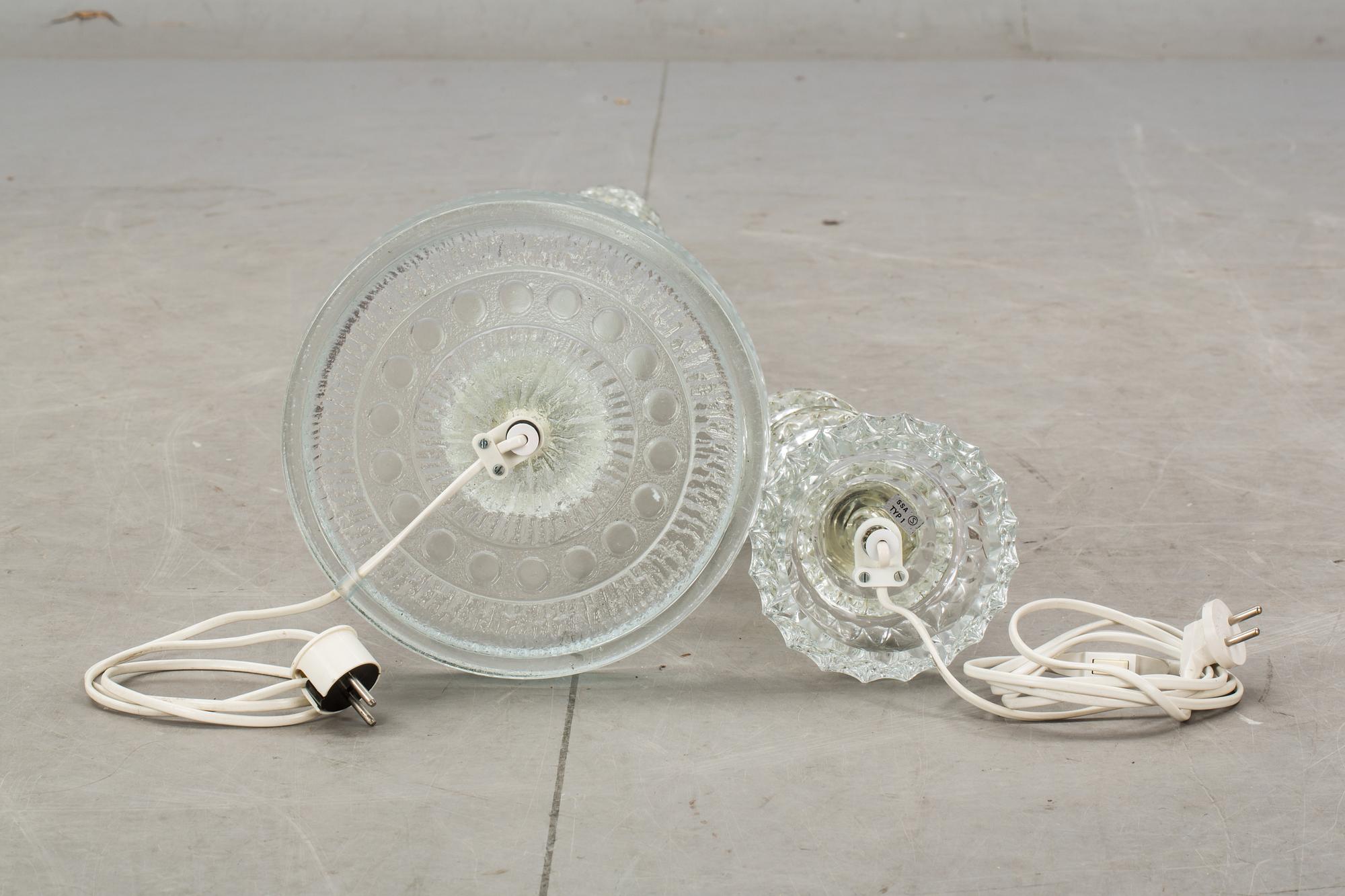 LAMPOR, 2 st. Glas, 1970-tal.