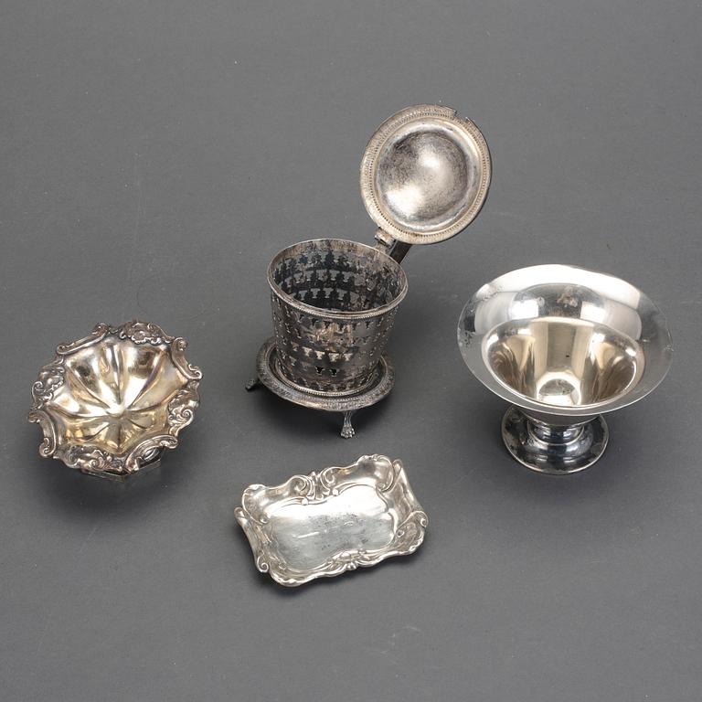 PARTI SILVER, 4 delar, bla, Adolf Zethelius, Stockholm, 1811, total vikt ca 266g.