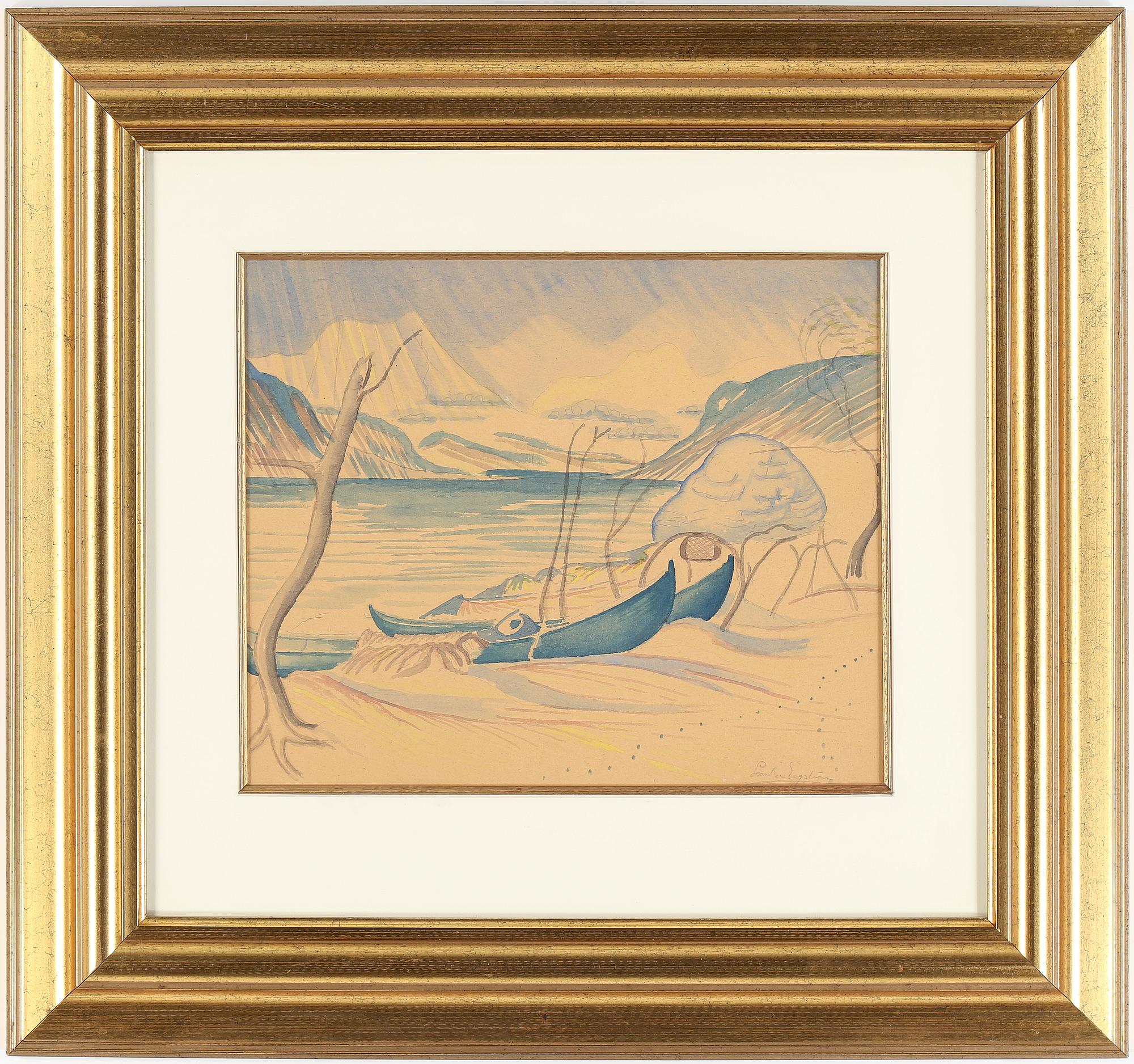 LEANDER ENGSTRÖM, akvarell, signerad.
