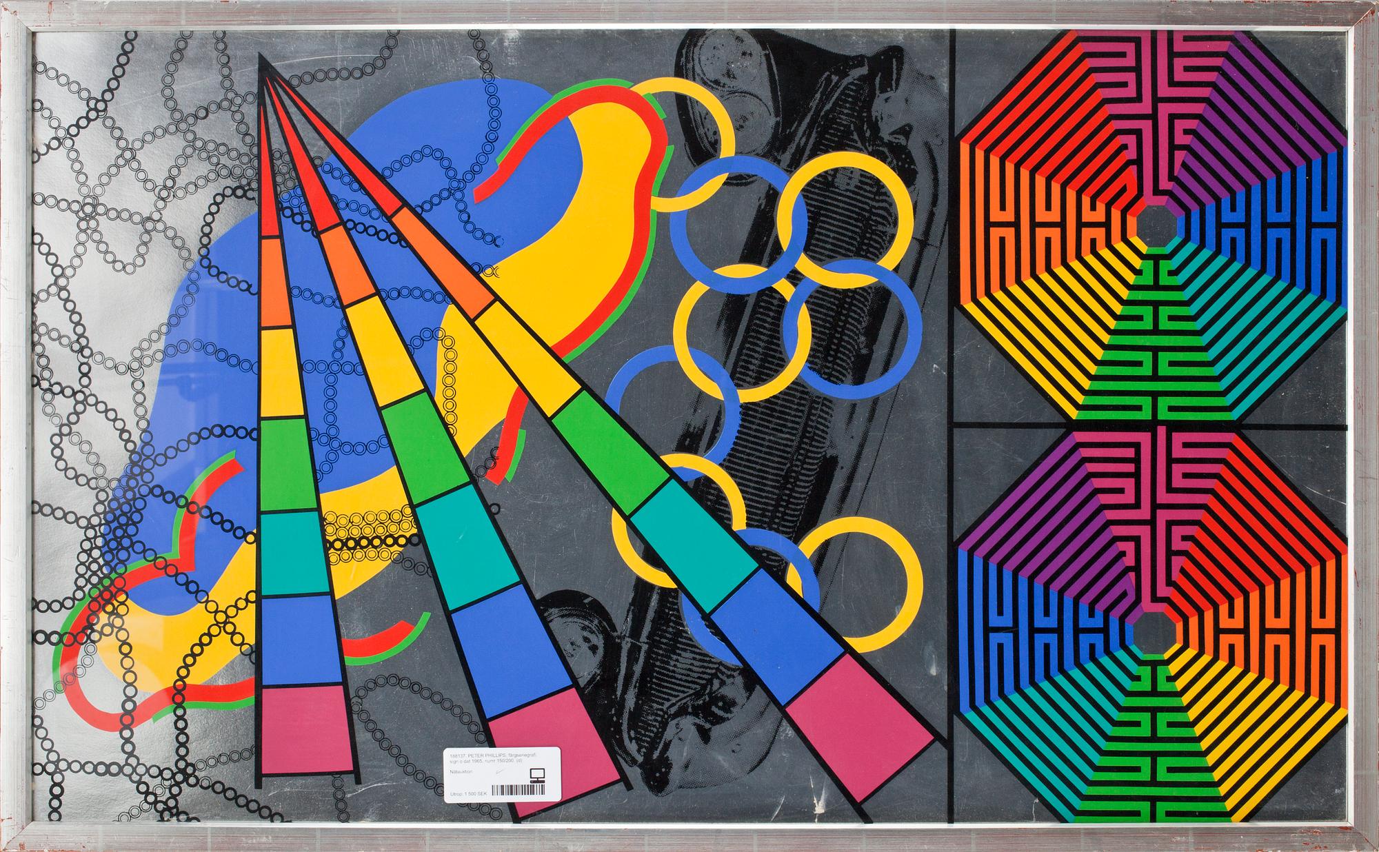 PETER PHILLIPS, färgseriegrafi, sign o dat 1965, numr 150/200.