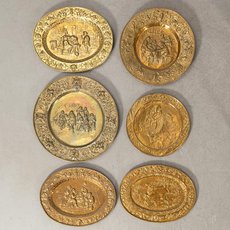 Wall plates 6 pcs Baroque style circa 1900.