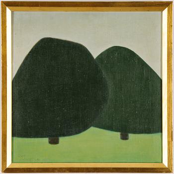 Axel Kargel, oil on canvas/papaer-panel, signed and dated Öland 1959.