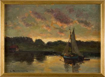 ERIK ABRAHAMSON, olja på pannå, sign.