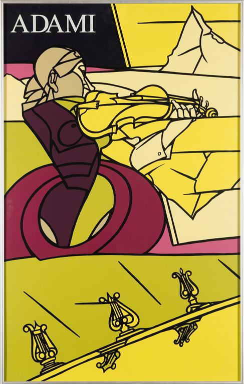 VALERIO ADAMI, colour lithograph poster.