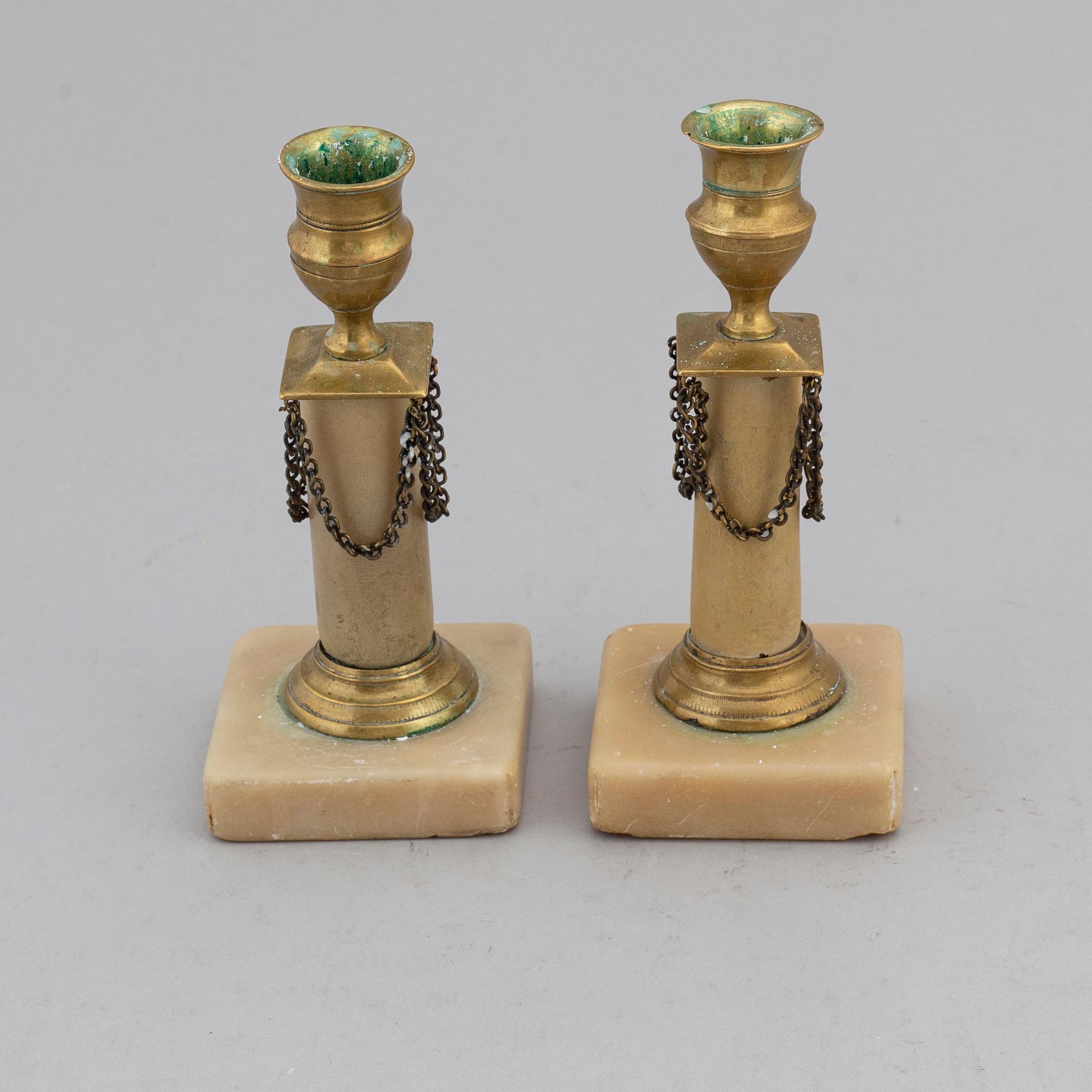 LJUSSTAKAR, ett par, sengustavianska, 1800-talets början.