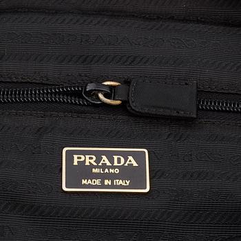 PRADA, a quilted nylon bag.