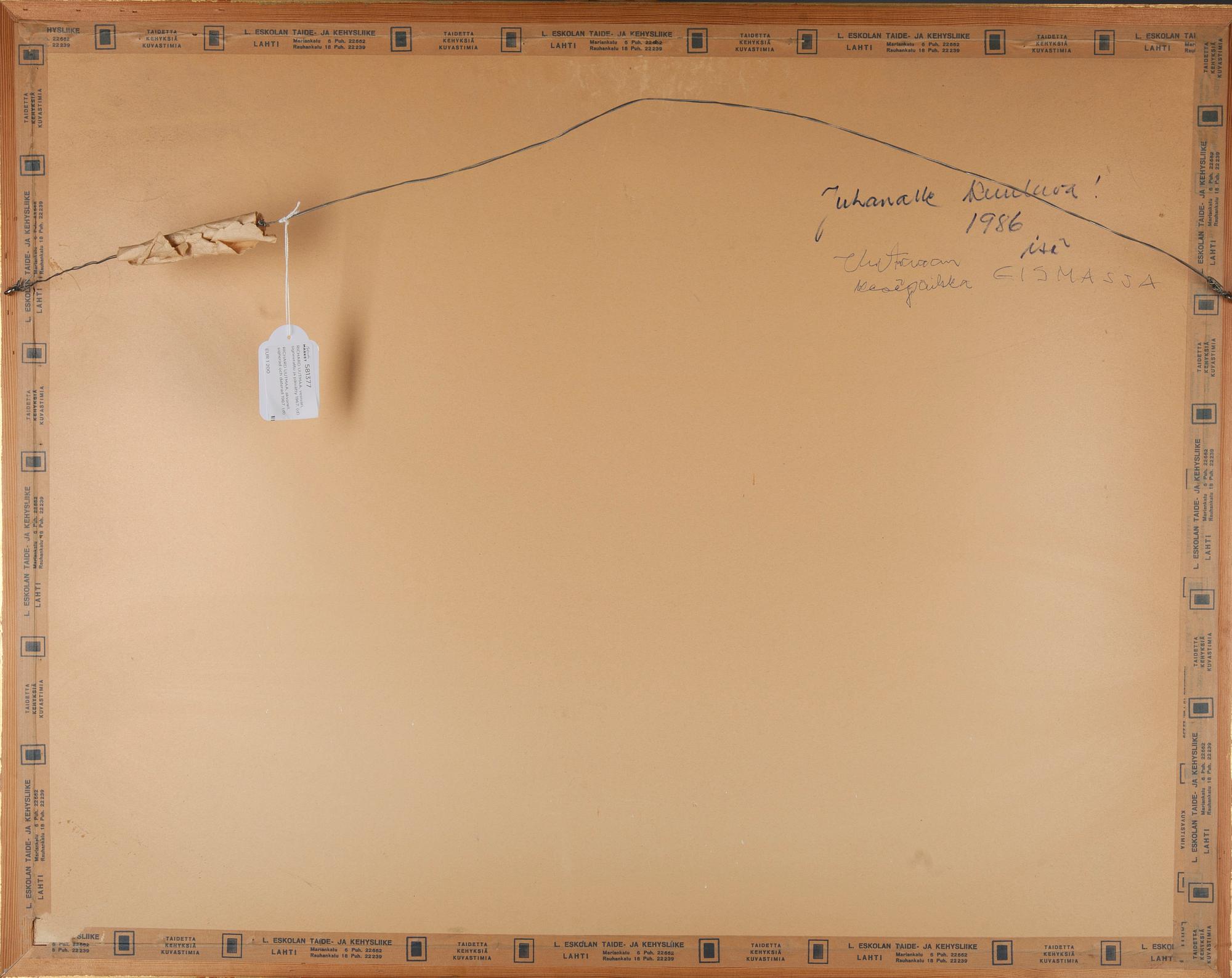 RICHARD UUTMAA, akvarell, signerad och daterad 1967.