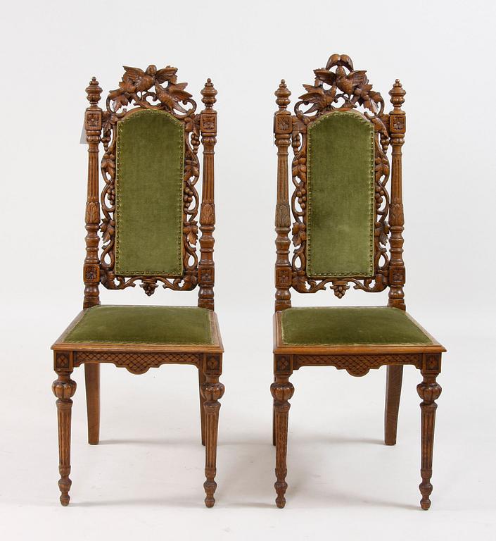 STOLAR, ett par, nyrenässans, 1800-talets andra hälft.