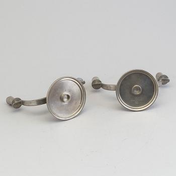 A pair of pewter candelabra by Carl Einar Borgström, Ystad Metall, marked CEB.