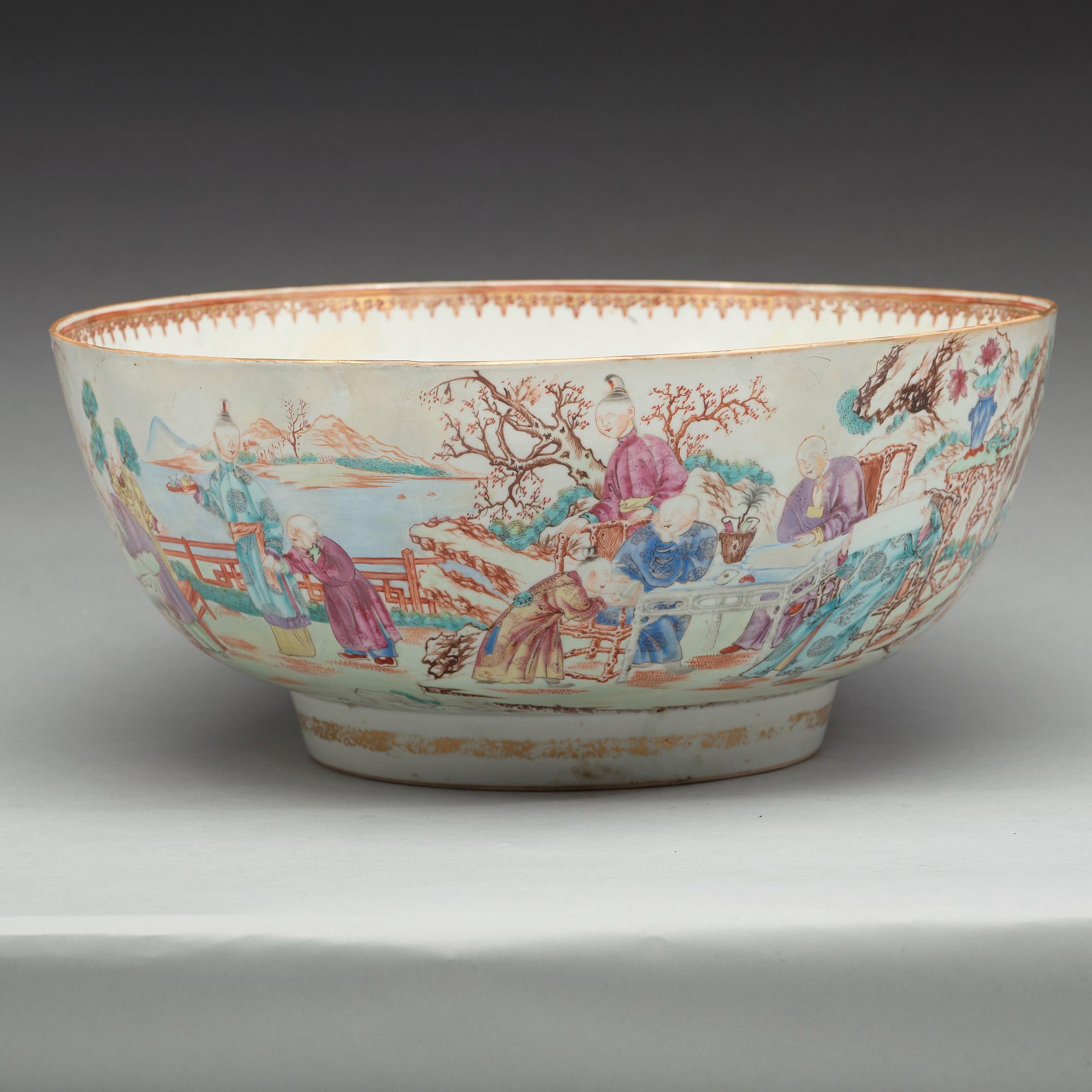 BÅLSKÅL, kompaniporslin. Qingdynastin, Qianlong (1736-95).