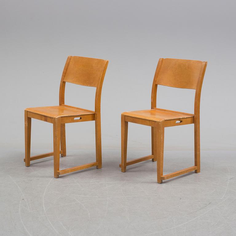 SVEN MARKELIUS, six birch 'Orkesterstolen' chairs, mid 20th Century.
