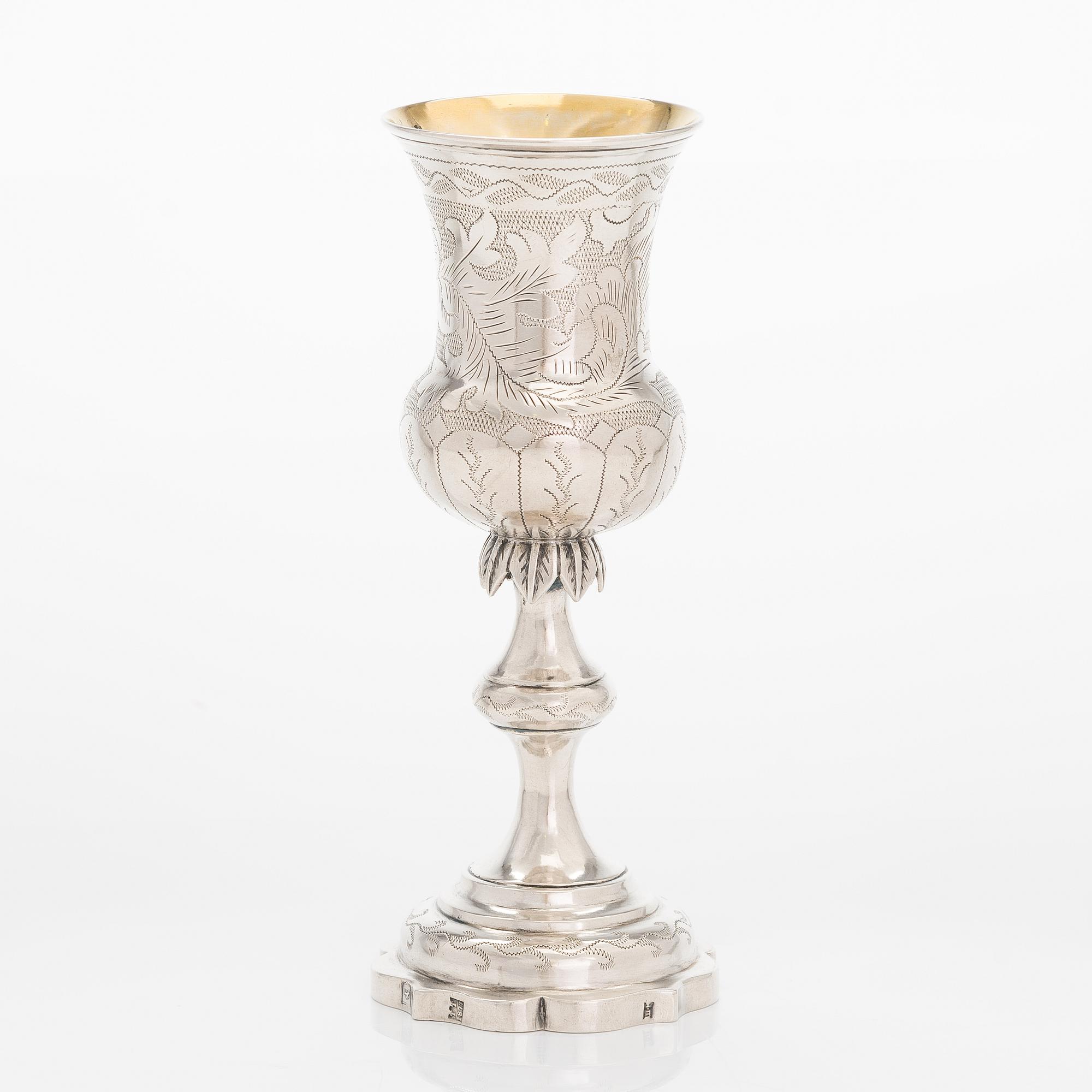 Sh. Krumgal, bägare, silver, Vilnius, Litauen 1877.