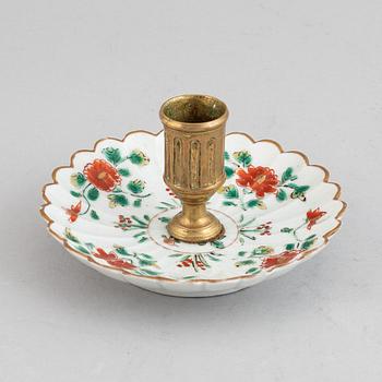 A French and Japanese candlestick, 19th century.