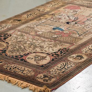 An antique Kerman laver/Esfahan, 214 x 133 cm.