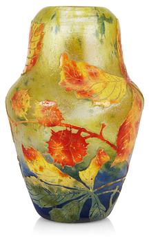 An art nouveau Daum cameo glass vase, Nancy, France.