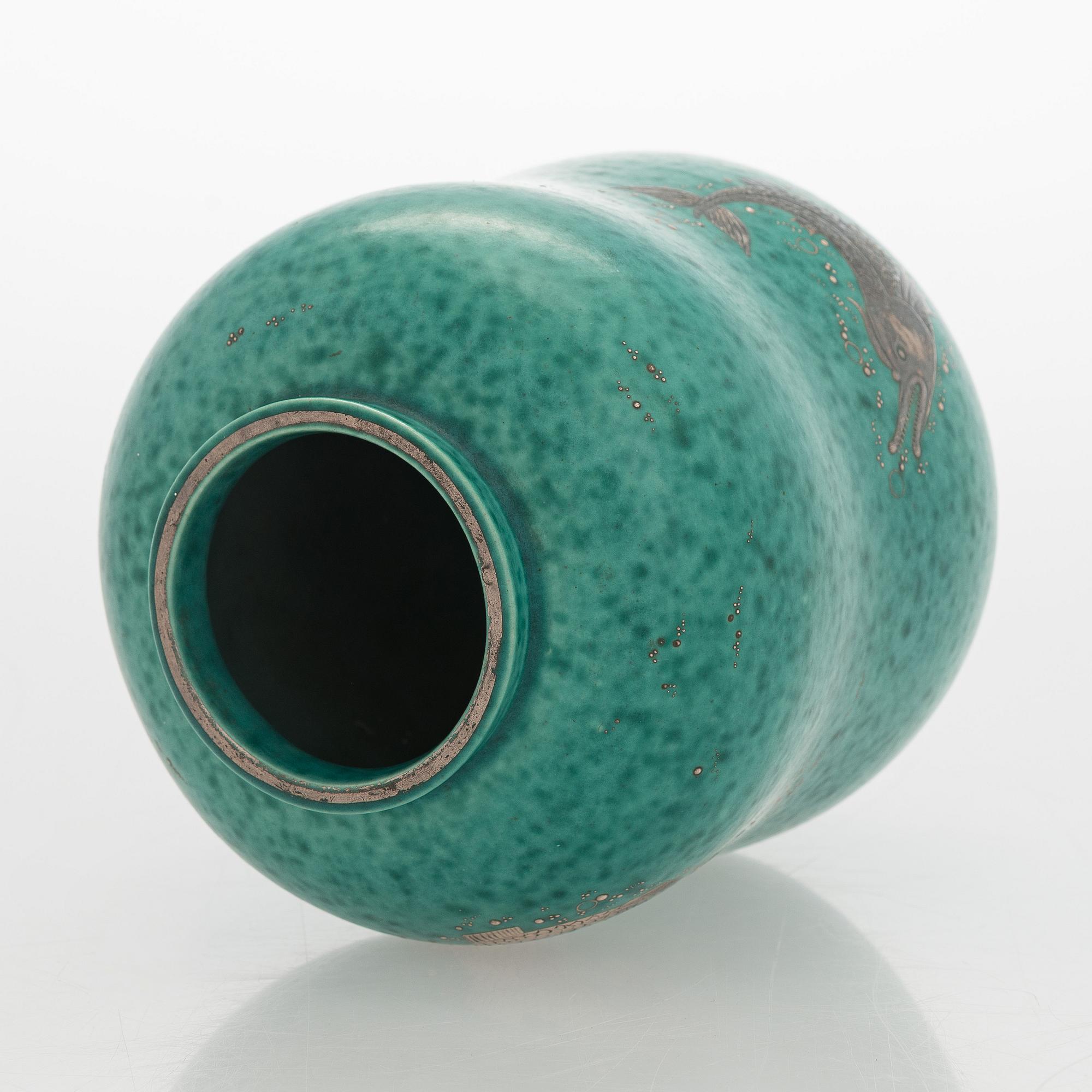 Wilhelm Kåge, a ceramic vase, "Argenta", Gustavsberg 1935.