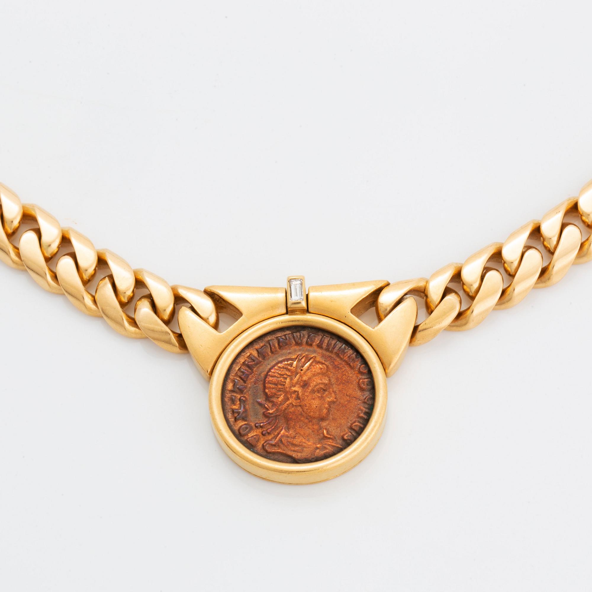 Bulgari roman coin necklace on sale