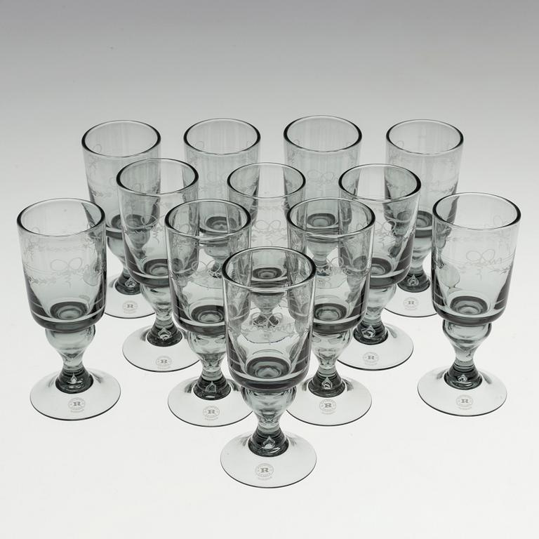 A set of 12 "Antik" wine glasses by Reimyre.