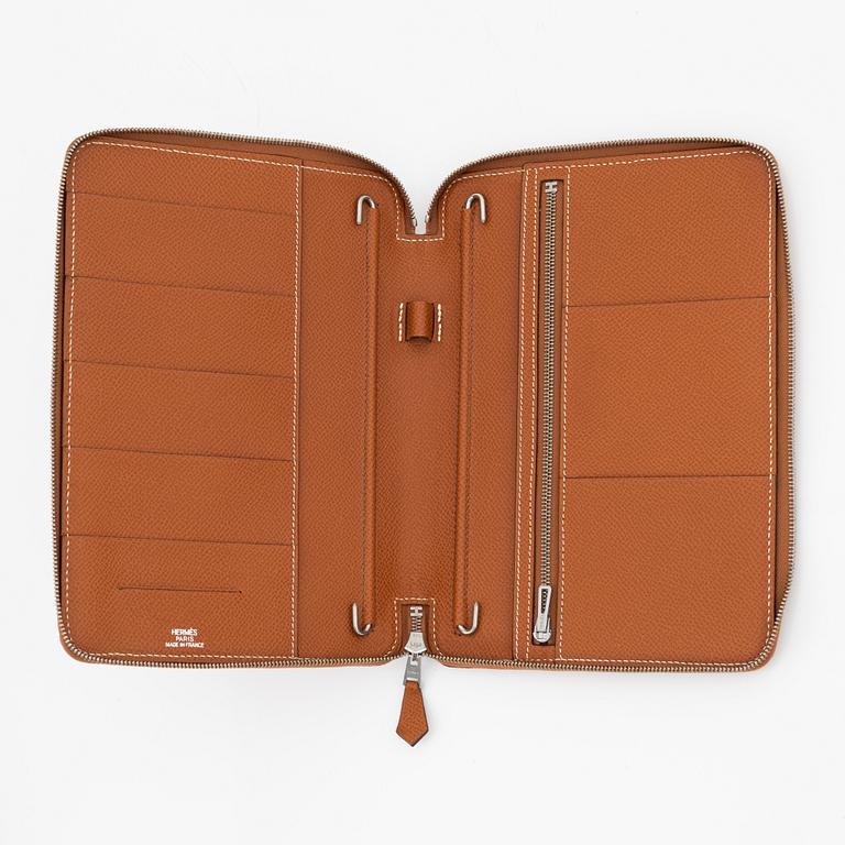 Hermès, a Cognac veau epsom 'Globe-trotter zip', 2005.