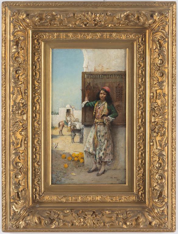 PHILIPPE PAVY, attributed to oil on panel, signed and dated Tunis, 1889.