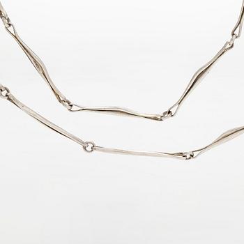 Björn Weckström, a sterling silver necklace 'Rays' for Lapponia 1975.