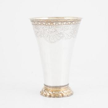 A Swedish Parcel Gilt Silver Beaker, mark of Petter Eneroth, Stockholm, probably 1778.